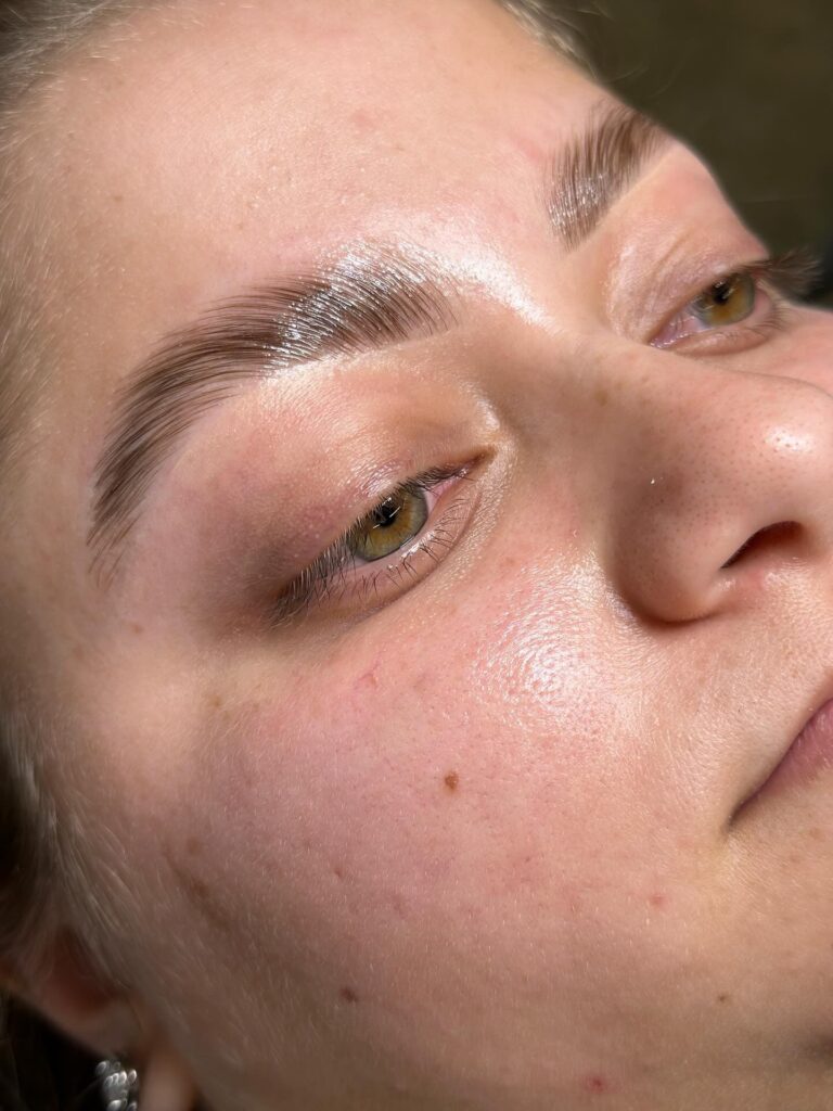 brows with Brow Lamination on point
